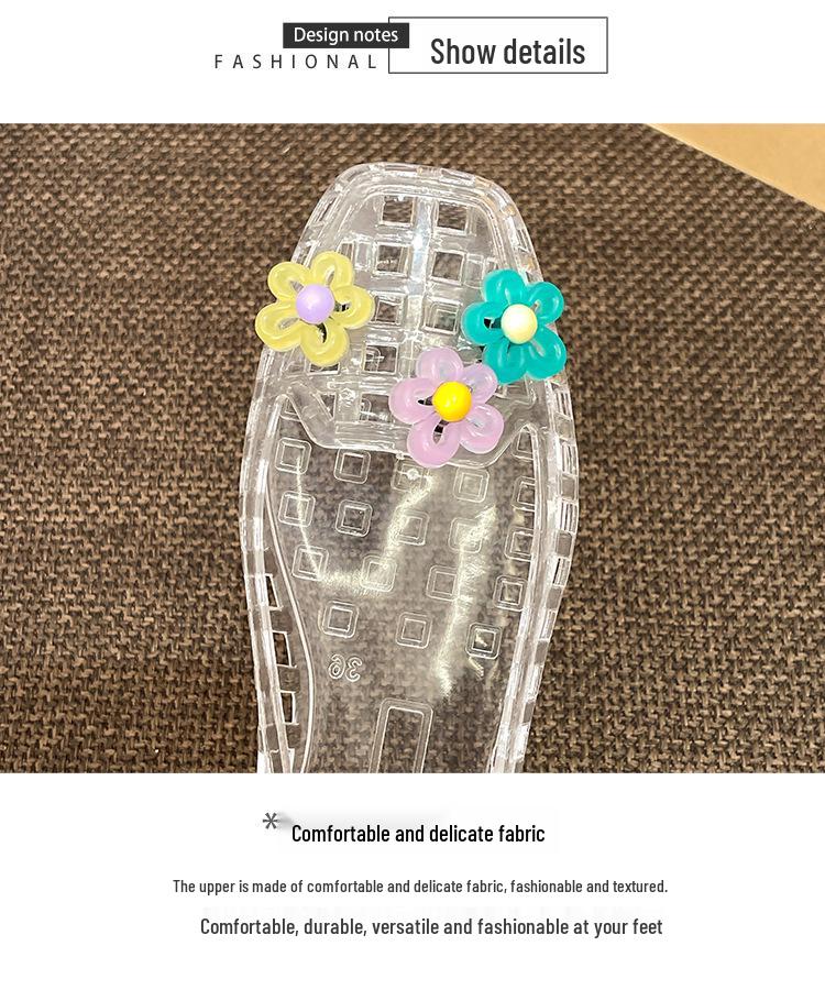 Fairy Style Transparent Jelly Flats: Closed Toe, Hollow Design for Summer Beach Vacations