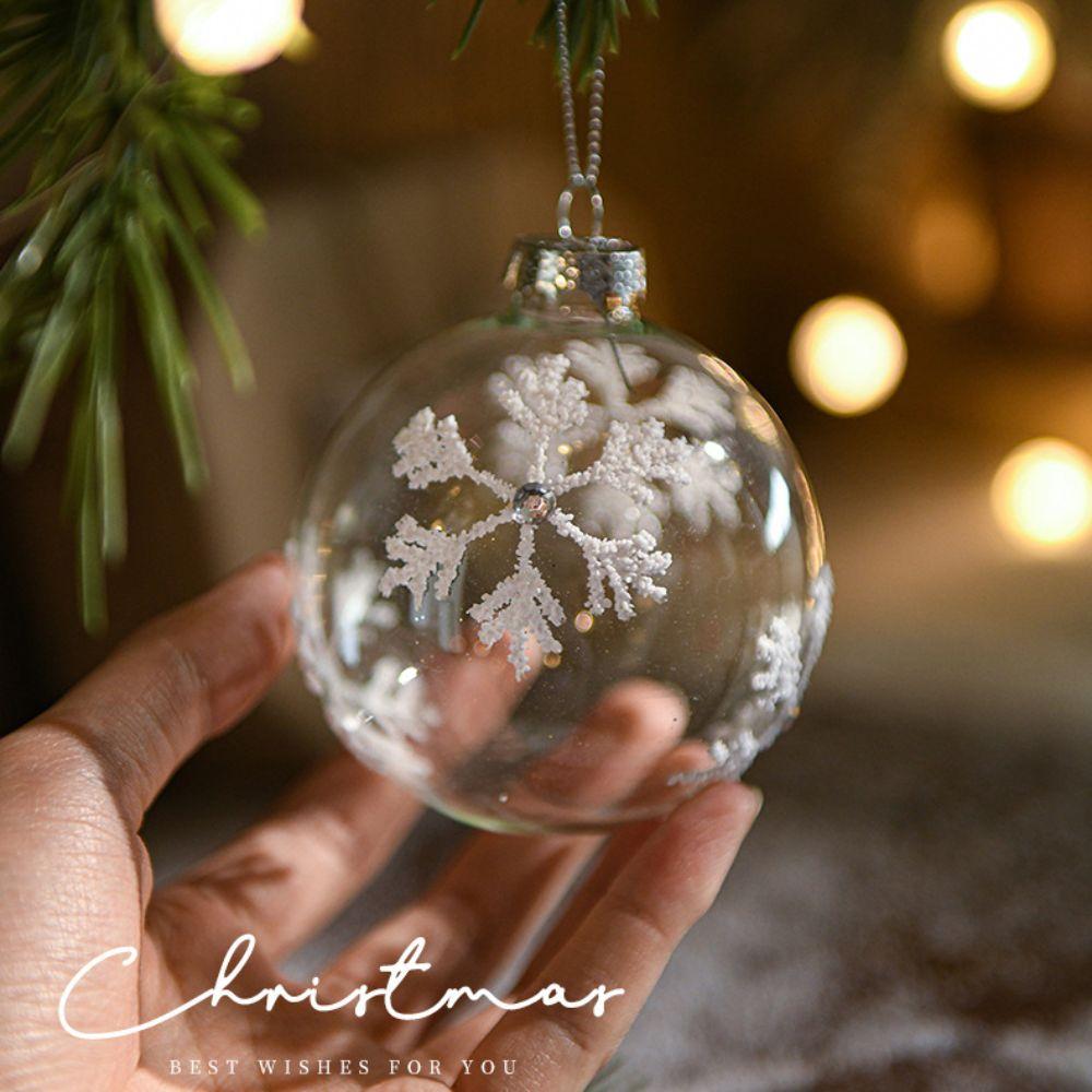 Glitter Finish Hanging Ball Decor Crystal Glass Christmas Tree Decorations Home Festive Decoration