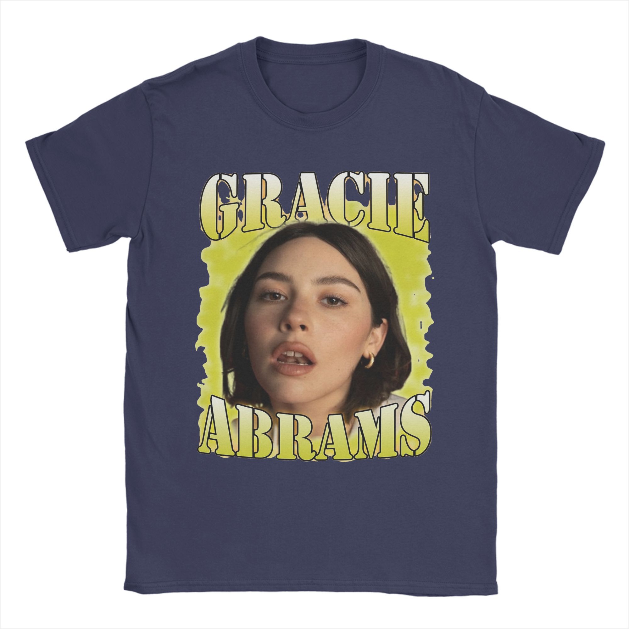 

Vintage Gracie Abrams T-Shirts for Men Round Neck Pure Cotton T Shirt Short Sleeve Tees Plus Size Clothing 4XL