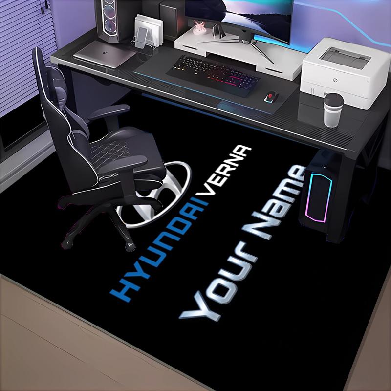 Custom Name Hyun-dai Motor Rug Office Rug, Indoor Rug, Chair Rug, Living Rooms, Doormat Game Rug Home Decor Birthday Christmas Gifts