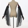 Luvas Longas de Tule Vitorianas Femininas Góticas Preto/Branco Chiffon Mangas Removíveis Vampiros Bruxa Fantasia Cosplay Presentes