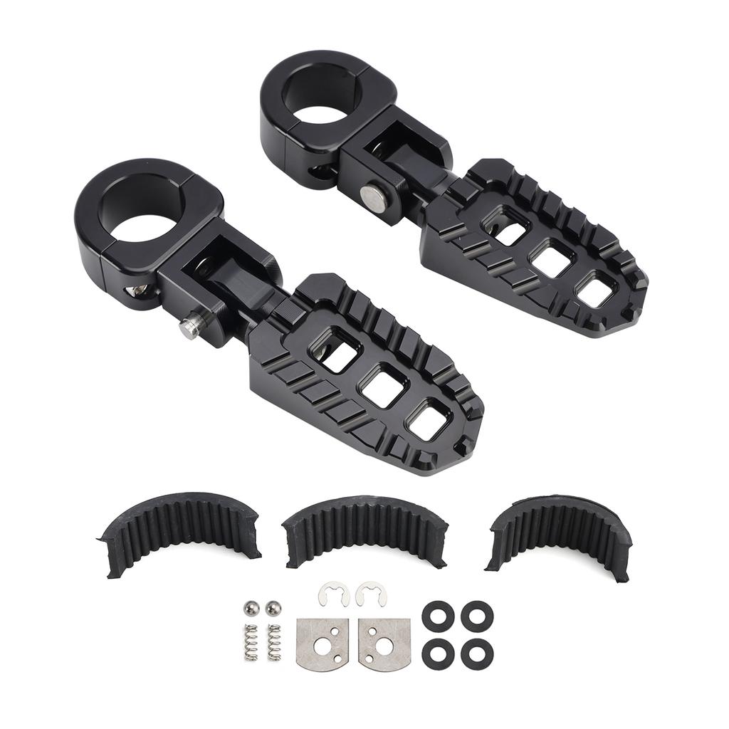 Universal Front Footrests Foot Pegs Fit for Motorcycle with 1.25" Bars