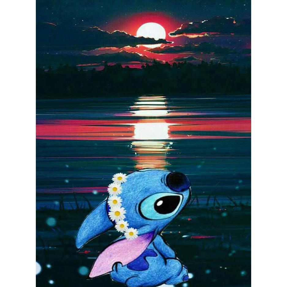 Full Round Drill Diamond Painting Lilo and Stitch 5D DIY Hobby Diamond Mosaic Cartoon Embroidery Moon Unique Gift