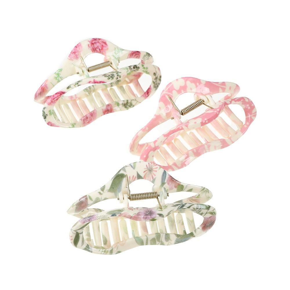 Acrylic Hollow Claw Clip Korean Style Geometric Shark Clip Sweet Cloud Shape Hair Claw  Daily