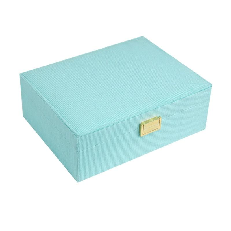 Elegant Large Capacity Jewelry Case Sophisticated Jewelry Casket Large Size Jewelry Display Holder for Travel Home синий