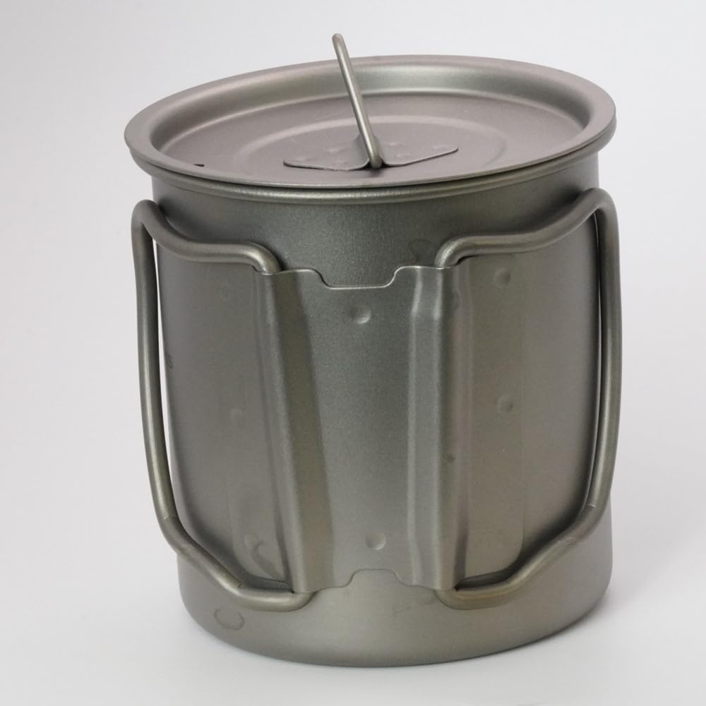 TiTAN WORKS Pure Titanium Mug, 300ml, Lightweight, with Lid, for Open Fire, Camping, and Mountaineering