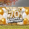 70th Birthday Photo Backdrop Gold Frame 70th Birthday Party Banner 70th Birthday Backdrop Typography For Banquet Hall