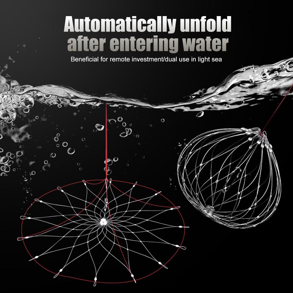 Fishing Net Cage Automatic Open Closing Fishing Crab Trap Net Steel Wire Collapsible for Saltwater Seawater