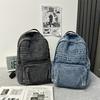 Denim Backpack Large Capacity Student Schoolbag Travel Commuter Backpack