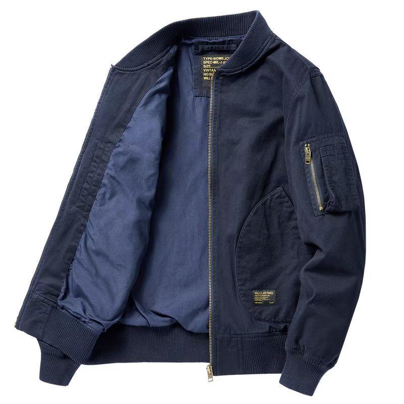 Tide Retro Solid Color Bomber Jacket: Unisex Japanese Street Style, Casual Loose Fit, Versatile Baseball Uniform for Autumn/Winter