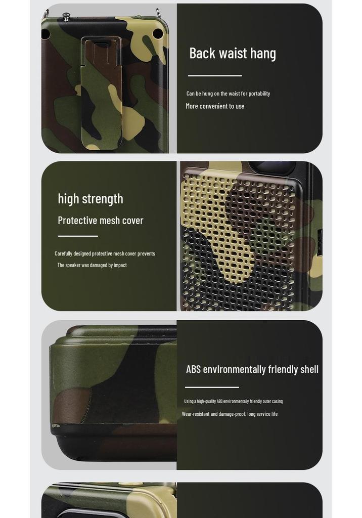 Camouflage Wireless Megaphone for Outdoor and Teaching with Remote Playback