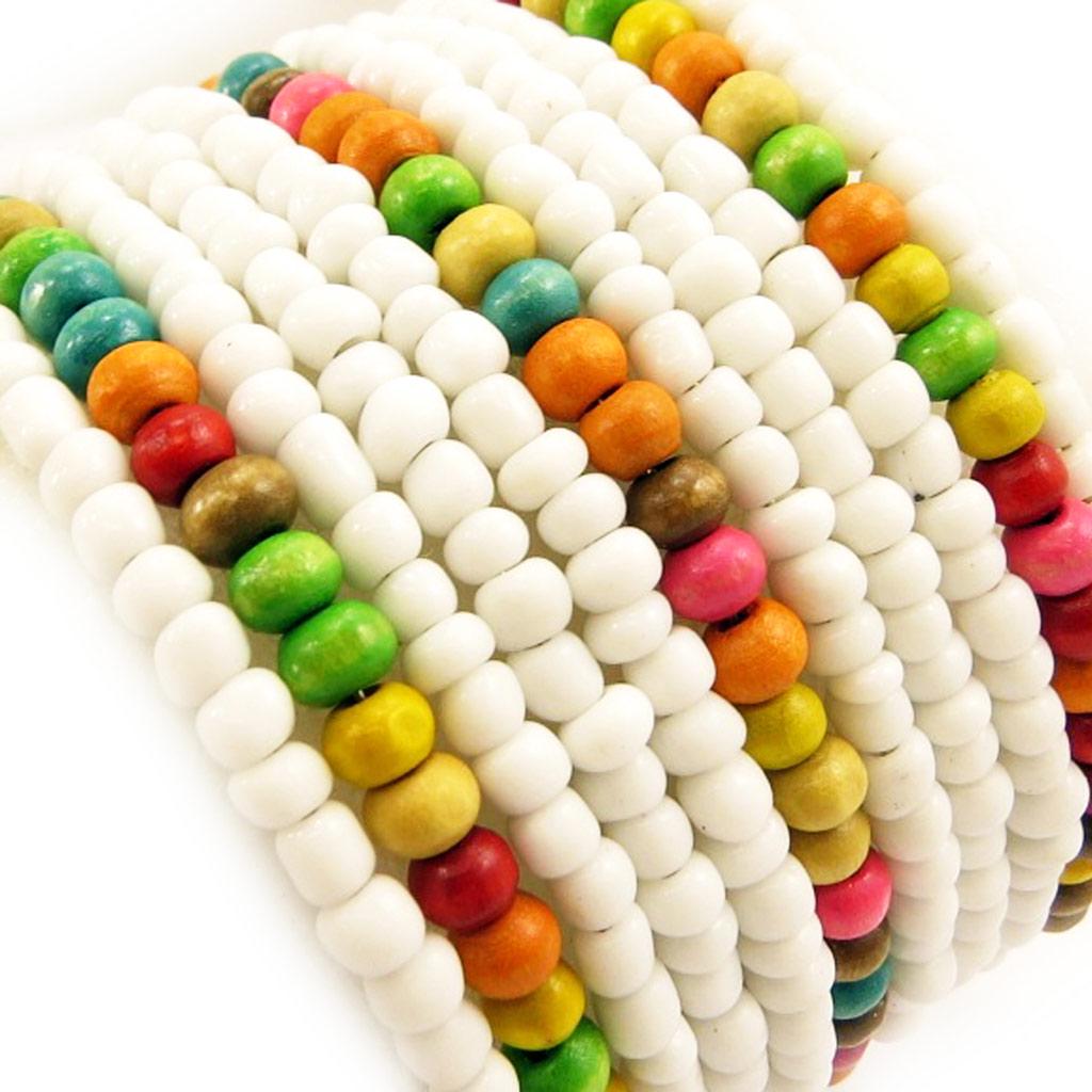 Les Trésors De Lily [L5069] - Brățară designer 'Katmandou' alb multicolor