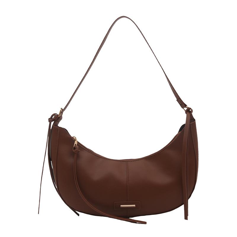 

New student commuting fashion simple crossbody bag large capacity dumpling bag women s lazy style shoulder bag коричневий