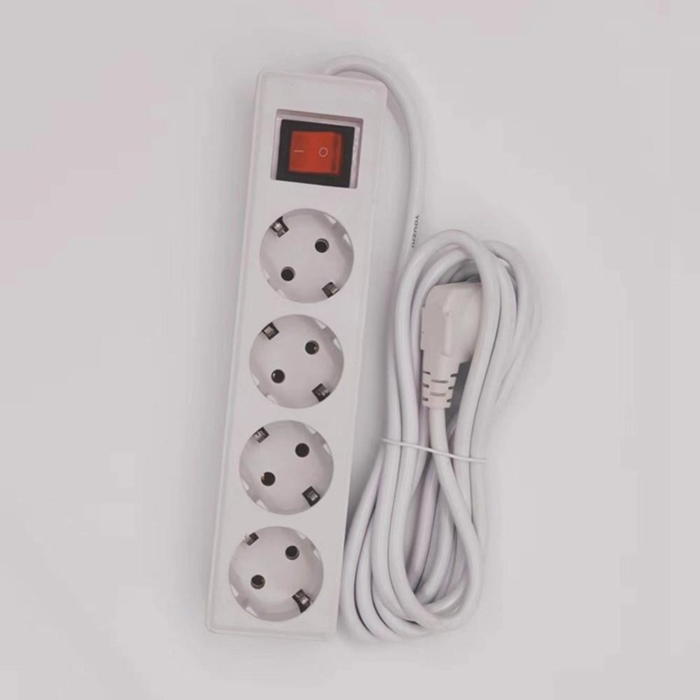 2/3/5Meters Cord EU Power Strip with ON/OFF Switch Flat Adapter Portable Extension Socket  Russia