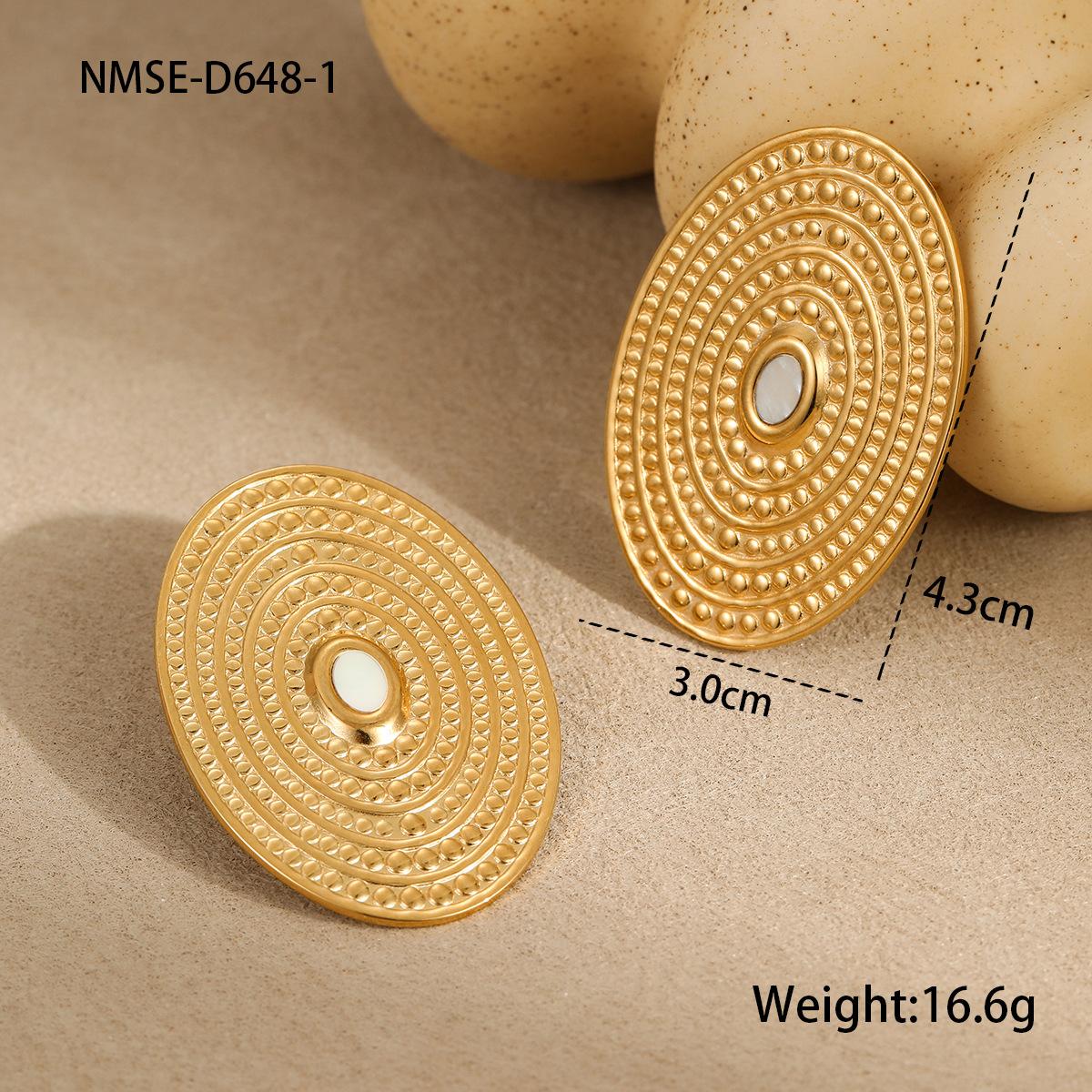 GEMCHIC Women s Large Gold Statement Earrings Geometric Oval Spiral Studs 18K Plated Stainless Steel Fashion Jewelry 18K