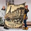 1pc Parisian Architecture Print Outdoor Blanket, Lightweight Polyester,