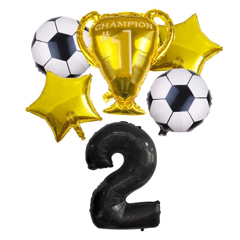 Football Award Latex Balloon Digital Aluminum Film Set Baby Birthday Party Decoration Scene Arrangement