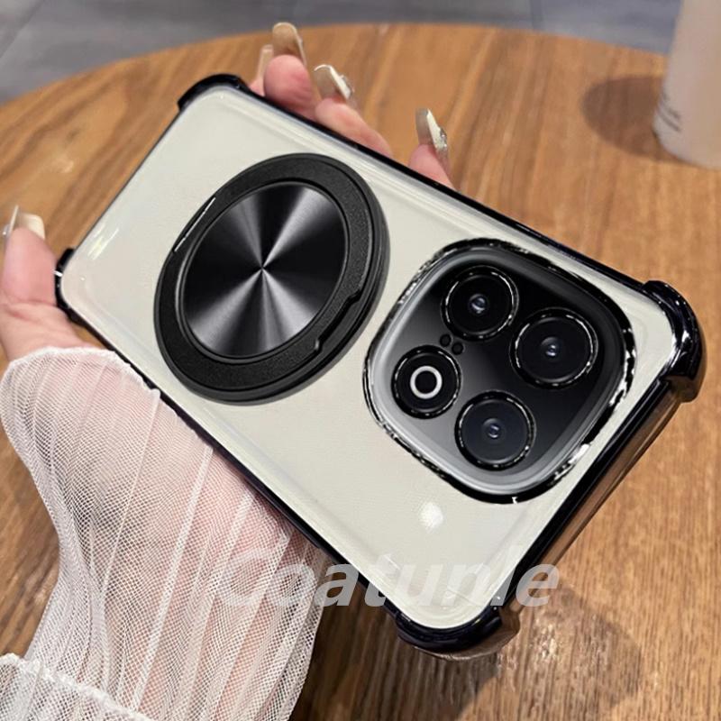 360° Otočný Nárazuvzdorný Pokovený Magnetický Držák pro Magsafe Pouzdro na Pro funda Huawei Honor X7C X7B HonorX7C X7 C B Měkký Kryt