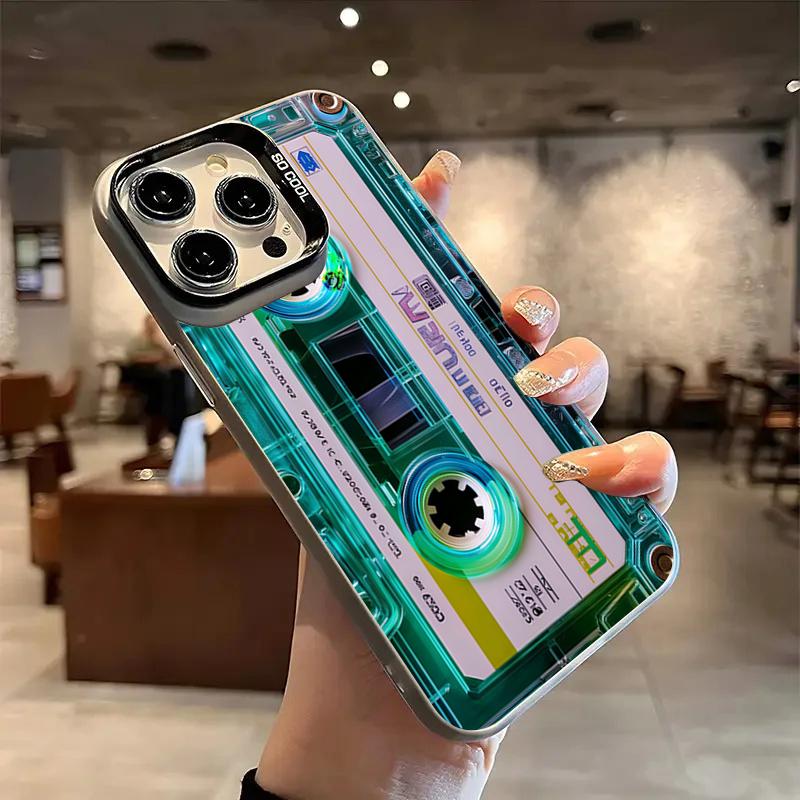 Cool Retro Cassette Phone Case for iPhone 17 16 15 14 13 12 11 Series Pro Max Plus Double Layer Protection