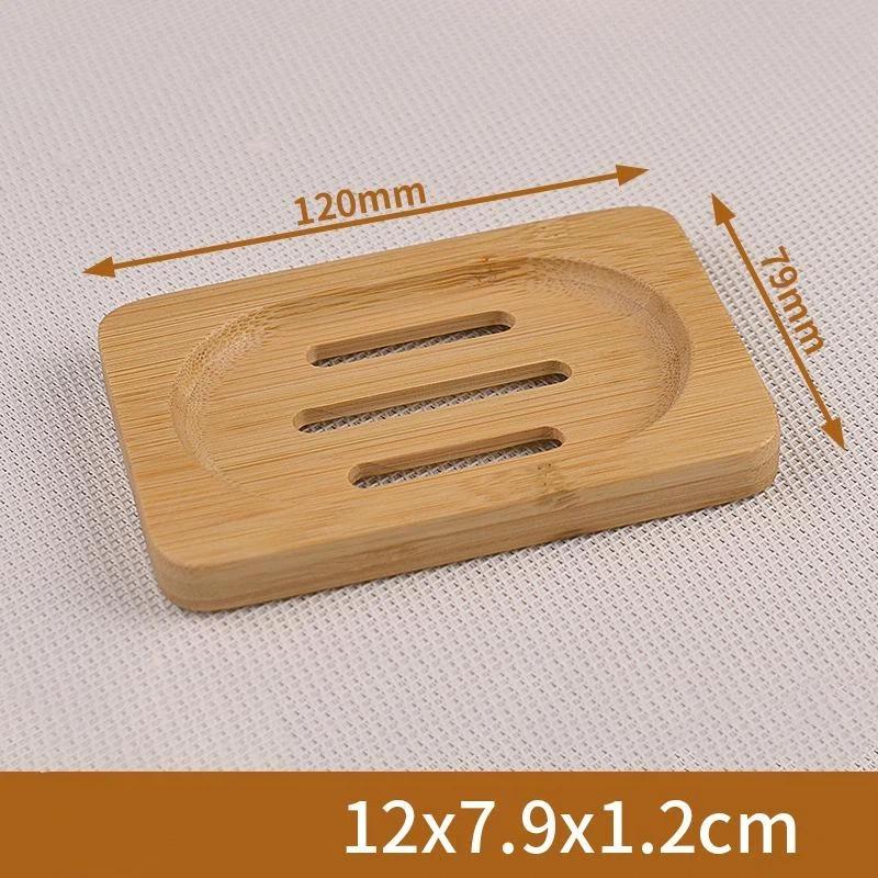 1Pcs Natural Bamboo Soap Dish With Self Draining Slots Durable For Bathroom Kitchen Shower Sink