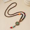 Ethnic Style Wood Necklace & Prayer Beads - Unisex Versatile Chicken Wing Wood Sweater Chain