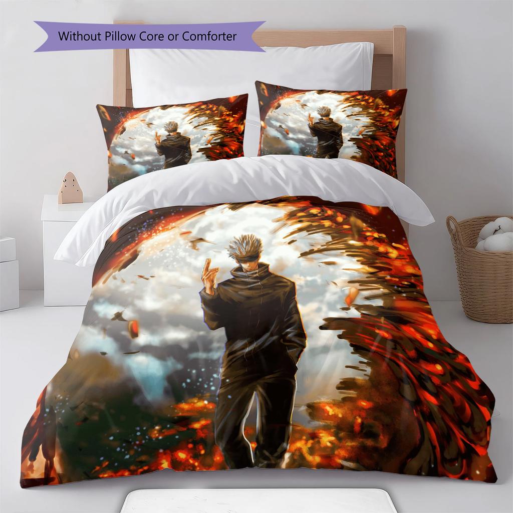 Jujutsu Kaisen Gojo Satoru Augen Design Bettwäscheset Anime Bettbezug Polyester Weiche Deckenbezug Garnitur -QJY