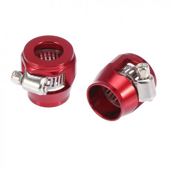 FOUR AN8 Hex Red Car Hose Finisher Rubber Pipe Clamp Universal Fuel Water Hose