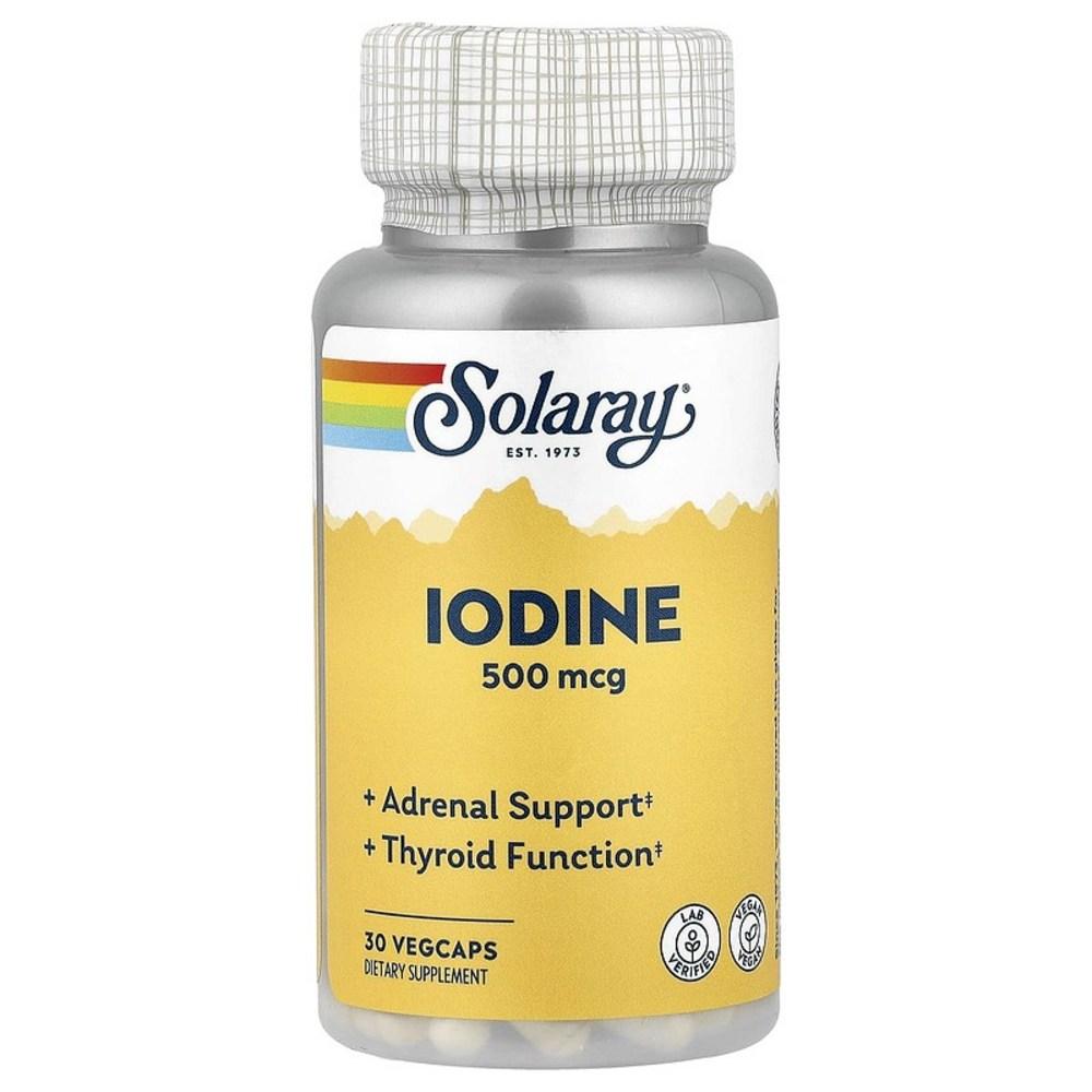 Iodine 500mcg 30 Veg Capsules Solaray 1 Set (30 Tablets)