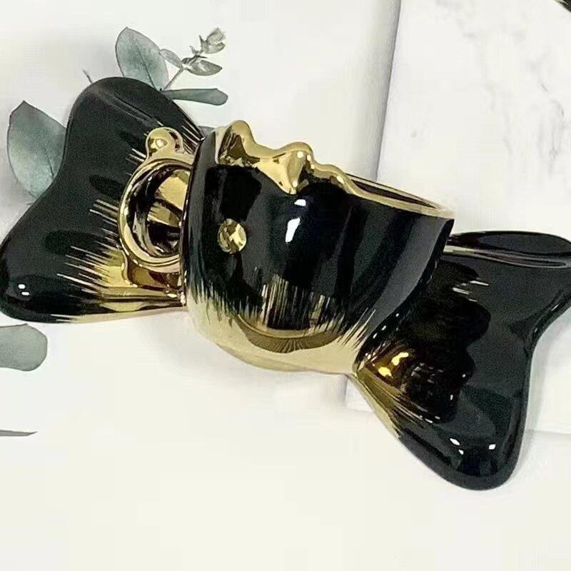 Creative Bow Shaped Coffee Cup Water Cup Couple Cups Tea Mug Coffee Mug Breakfast Cups Dessert Dish Drinkware Beverage Mugs