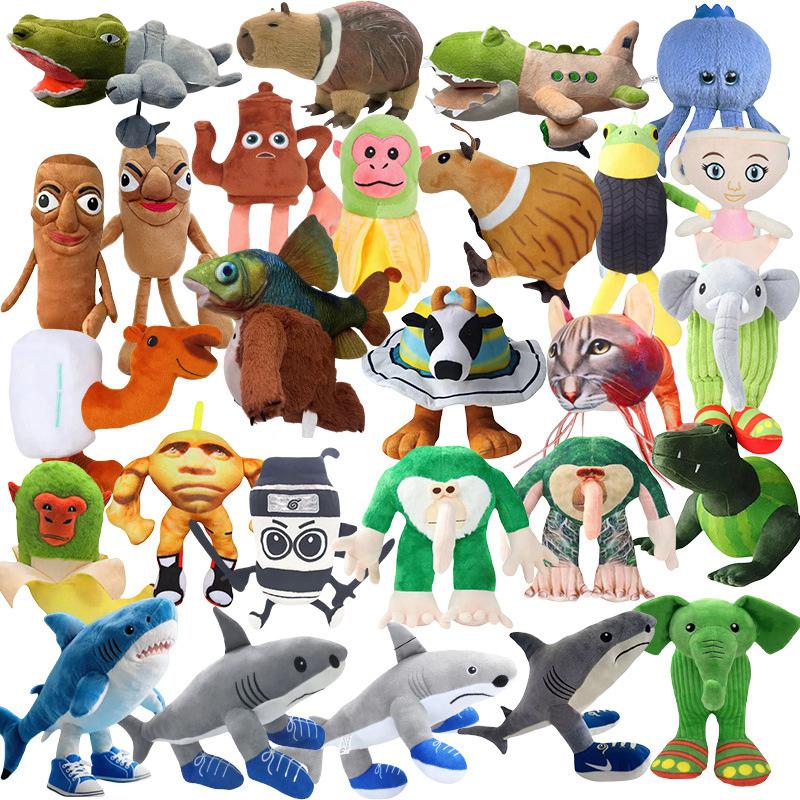 Creative Italian Brainrot Animals Plush Dolls Funny Tung Tung Tung Sahur Anime Stuffed Soft Plushie Ornament Birthday Gifts