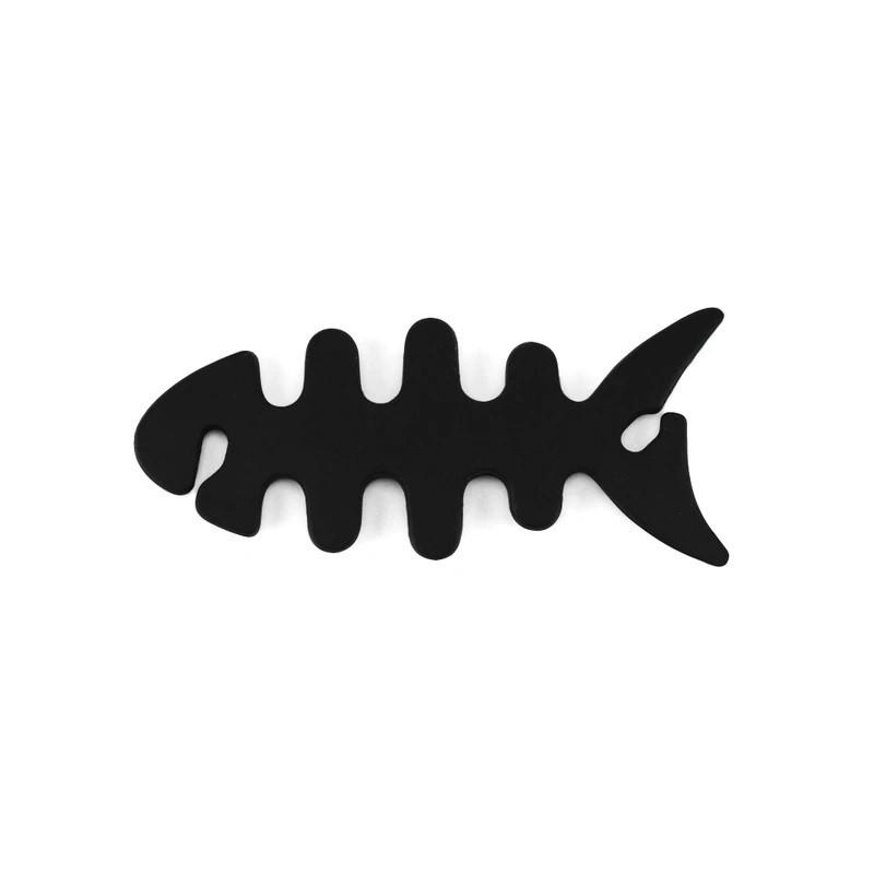 Fish-shaped Headphone Cable Organizer Winder Black