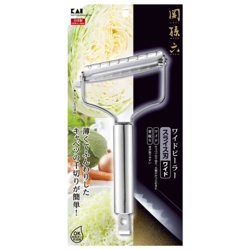 Kai Corporation KAI Škrabka Magoroku Seki Široký nerezový pevný kuchyňský nástroj Vyrobeno v Japonsku DH3349 Silver