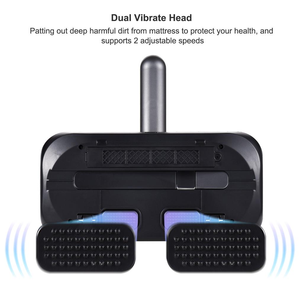 Compact Mattress Vacuum Clean 100W Handheld Cordless UV Bed Vacuum Clean 8000Pa Strong Suction 2 Speeds 250ml Dust Collection Built-in