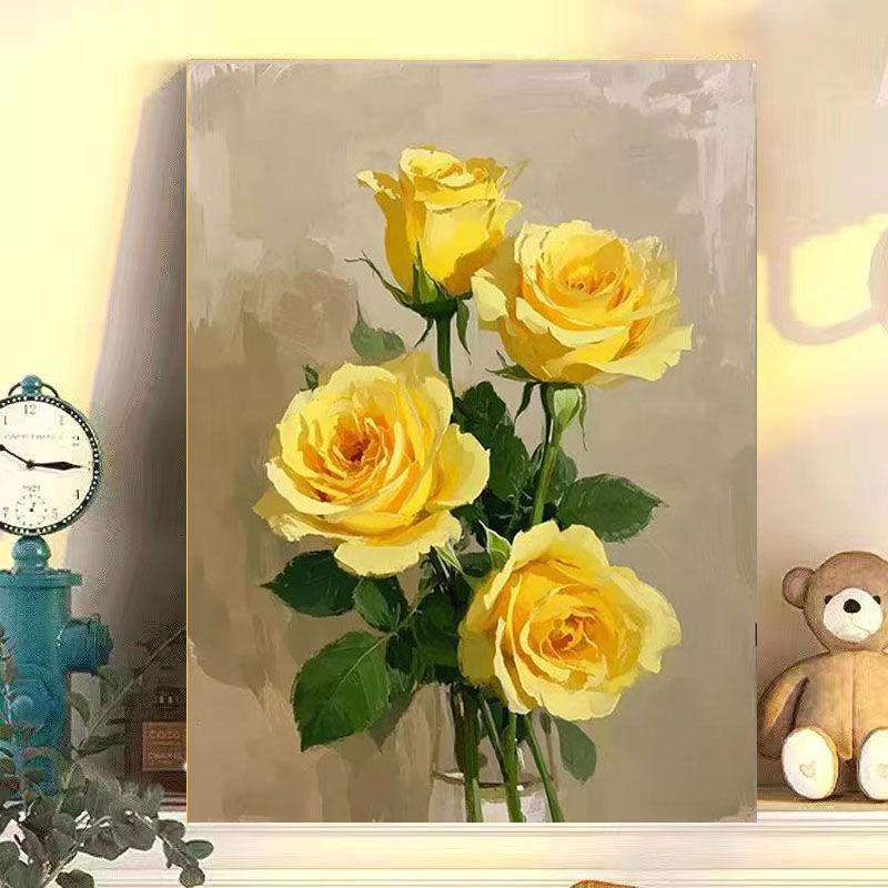 Minimalist DIY Floral Oil Painting Kit - Stress Relieving Decorative Art