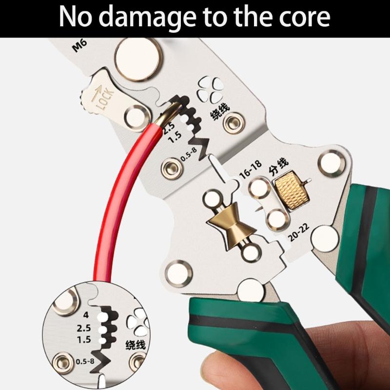Portable Folding Wire Stripper with Integrated Cutting & Crimping Capabilities Heavy Duty Foldable Wire Stripper 210mm