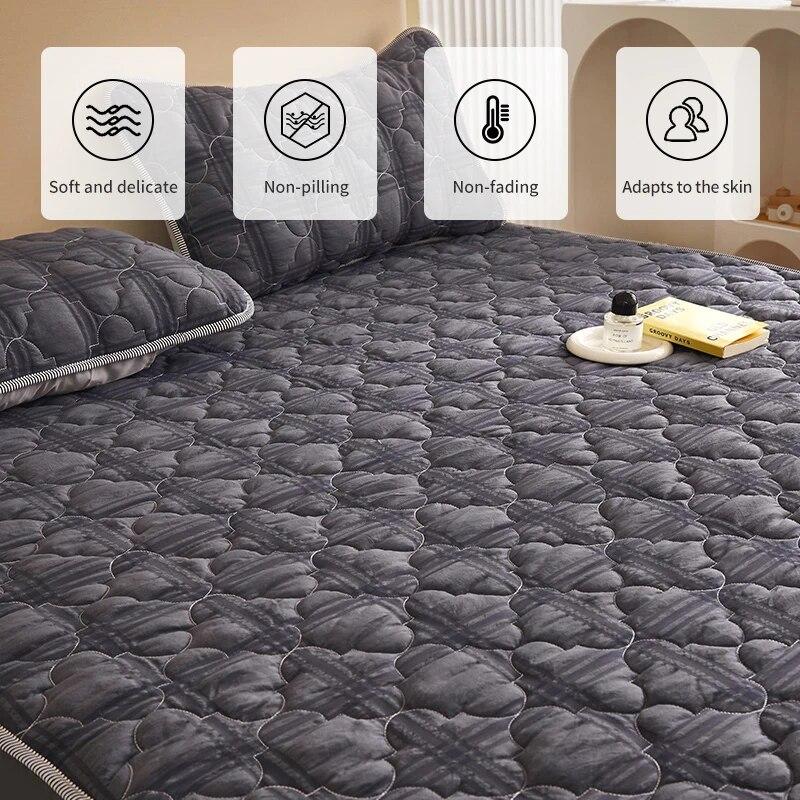 Tejido de Hilo de Burbujas Fresco Pequeño,Algodón Laminado,Sábana Bajera Ajustable 160x200,Funda Protectora de Colchón,Transpirable