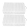 2PCS Fishing Lure Tackle Box Plastic Clear Visible Fishing Lure Bait Squid Jig Hooks Accessory Storage Case Container