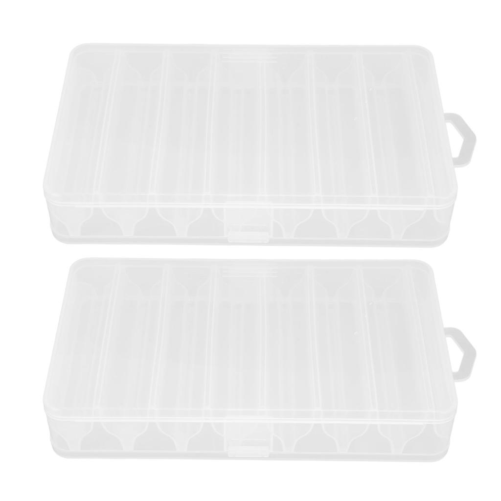 2PCS Fishing Lure Tackle Box Plastic Clear Visible Fishing Lure Bait Squid Jig Hooks Accessory Storage Case Container