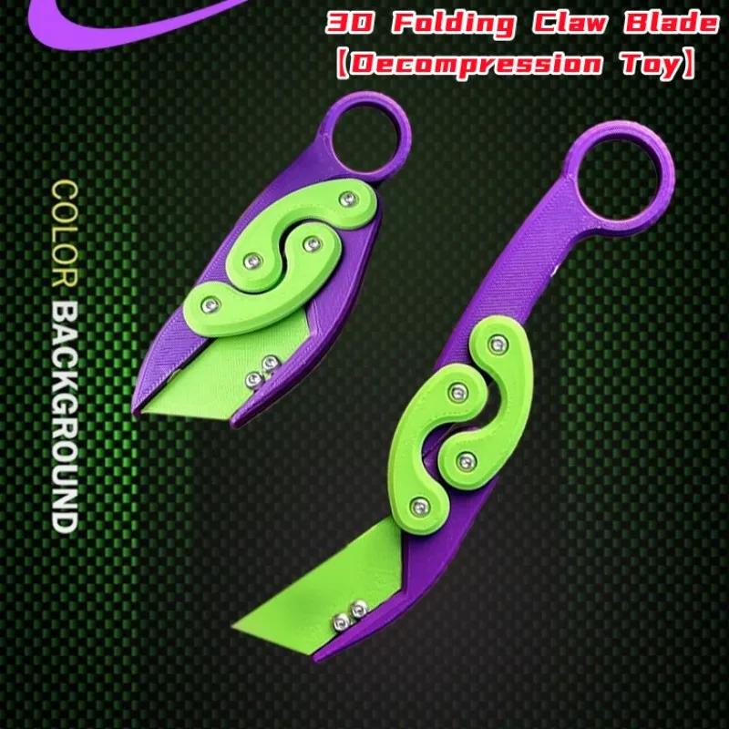 3D Explosives Schwerkraft-Klappklauenmesser Schmetterlingsklauen-Schwerkraftmesser Springen Neues Quick Push-Dekompressionsspielzeug Cooles Messer