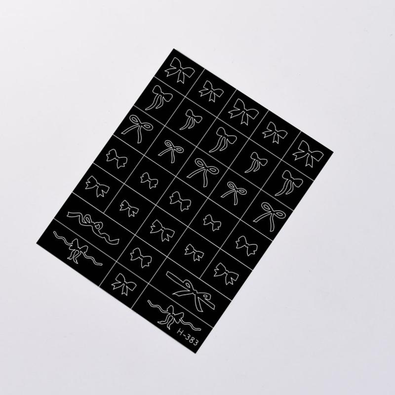 Hallow Butterfly Bow Knot Nail Art Sticker Self Adhesive Sticker Manicure Salon Supply French Smudge Template Auxiliary Sticker