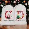 5pcs Large Letter Drawstring Bag Cloth Bag Party Festival Supplies Bag Christmas Gift Bag Santa Claus Bag