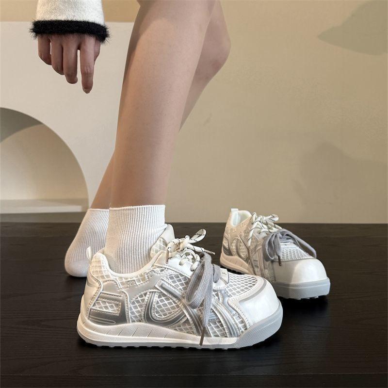 Summer new breathable mesh women's little white shoes thin-soled sports shoes student versatile casual board shoes