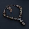 Hermoso collar para hermana hecho a mano con piedras preciosas de labradorita, joyería de cobre electroformada