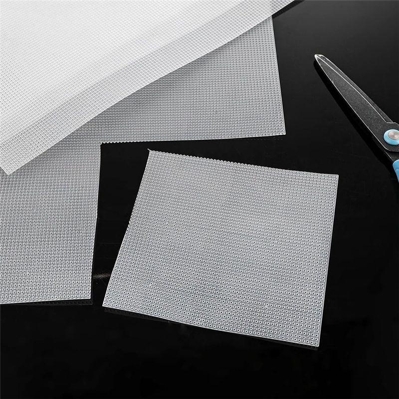 AEE4-4 PCS 14 Count Plastic Mesh Canvas Sheets For Embroidery, White Plastic Needlepoint Canvas (8 X 11 Inches)