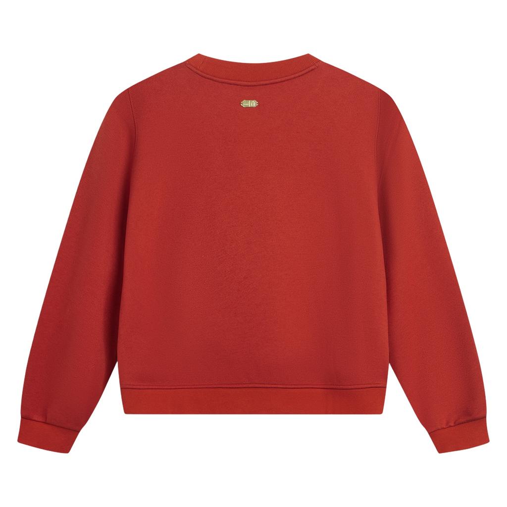 Li Ning Sports Lifestyle Series Loose Fit Round Neck Letter Embroidery Sweatshirt Women Sweatshirt AWDVB36-4