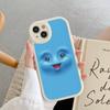 3D Funny Face Phone Case For IPhone 16 15 14 13 12 11 Pro Max Plus Leather Cover