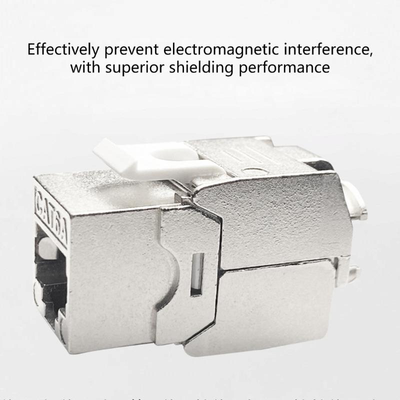 STP Masked RJ45 Keystones Coupler Cat6A Zincs Metal High Speed Data Module