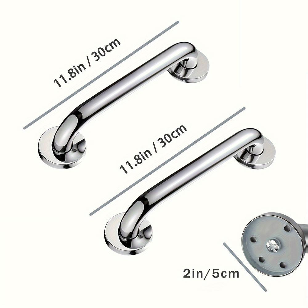 1pc/2pcs Stainless Steel Handle Bathroom Handrail Rod for the Elderly and Disabled Toilet Anti-slip and Anti-fall Handrail