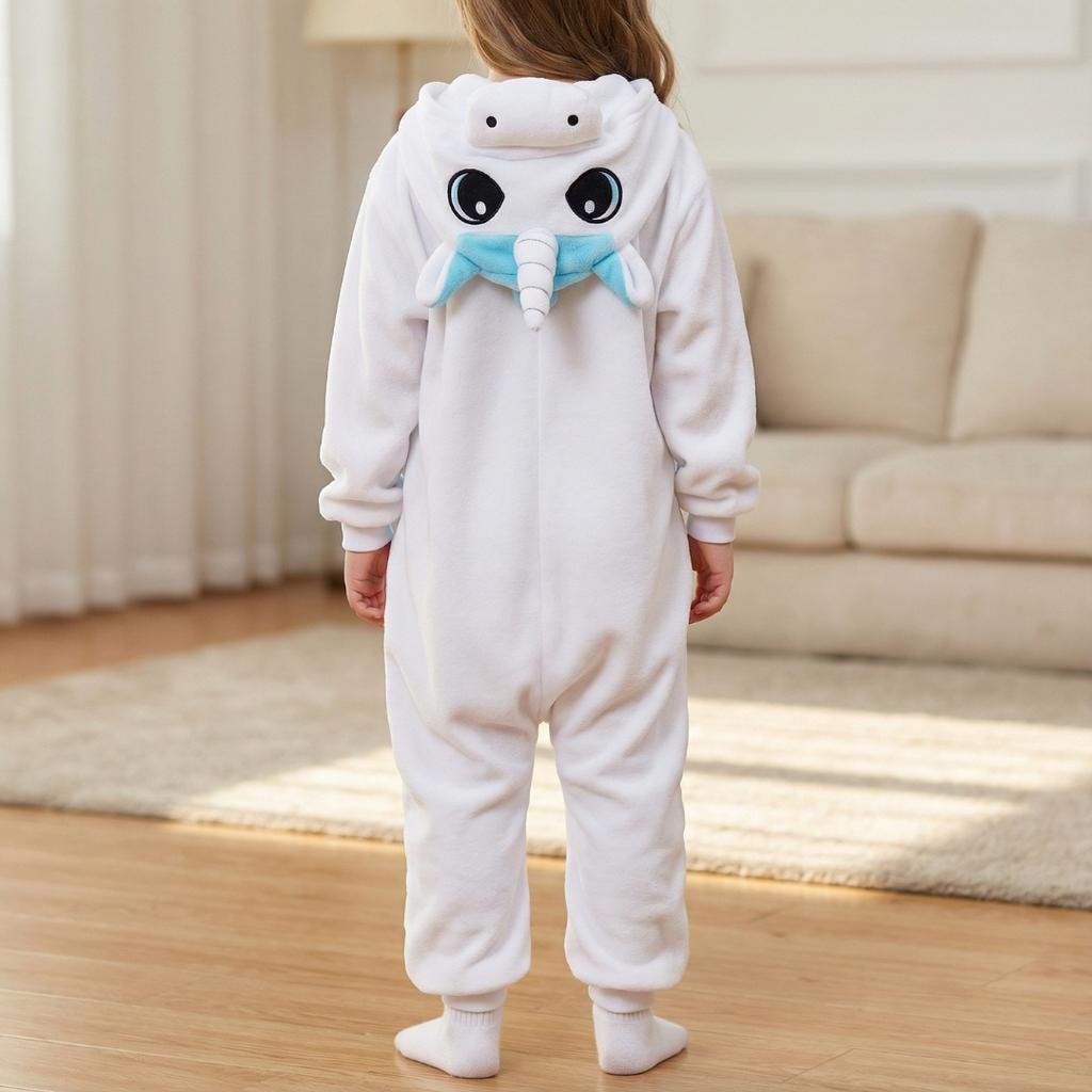 Piżama Onesie Kigurumi Kostium Przebranie Biały Jednorożec Dzieci 125-135Cm