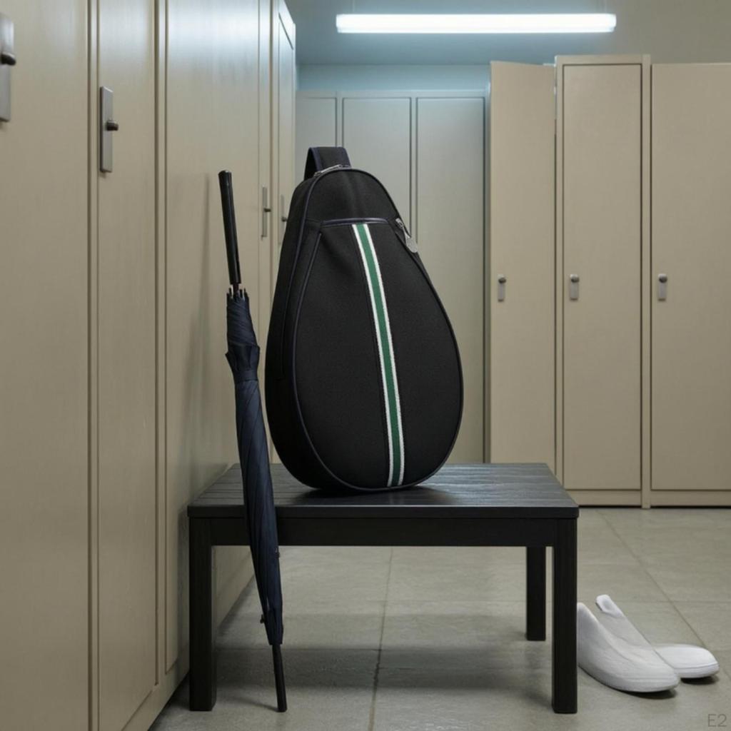 Racket Bag with Shoulder Strap | TeardropShaped, Crossbody, for Training Black